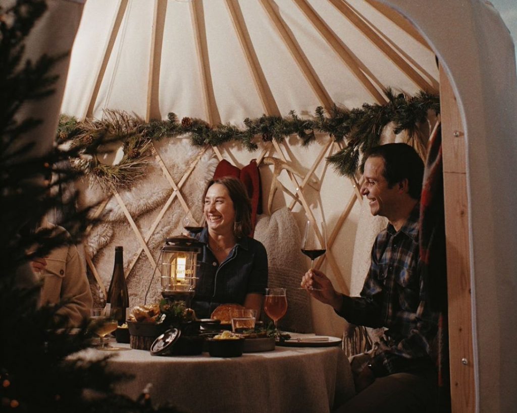 This Michelin-Starred Restaurant Has Set Up The Cutest Yurts For Outdoor Dining