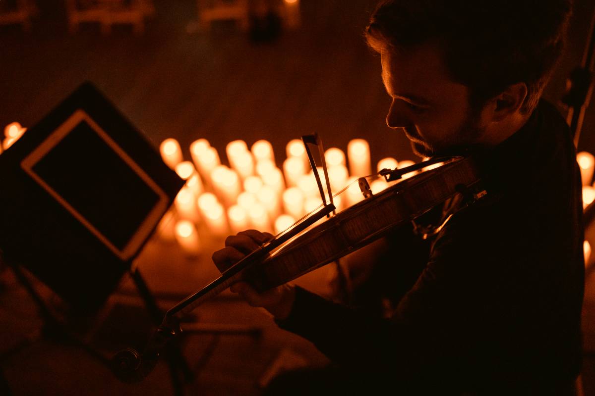 A man playing the violin.